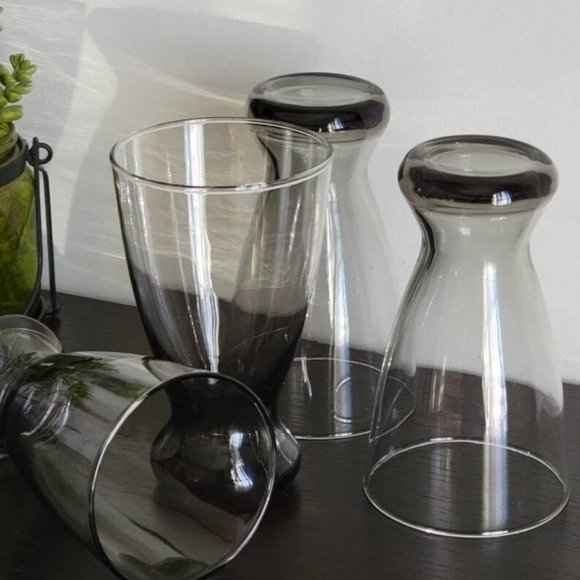 1960s Mid-Century Modern Smoked Glassware - Set of 4 - Picture 4 of 8